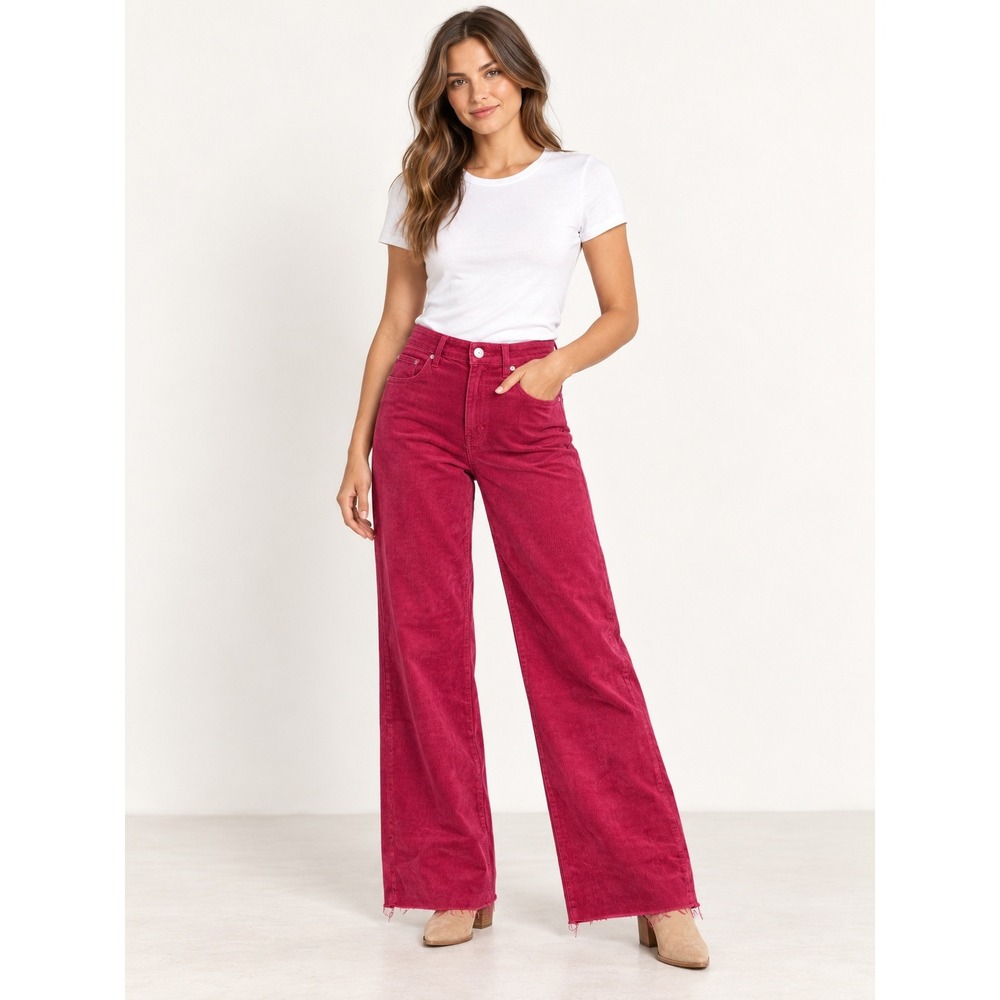 KUT From the Kloth Jean Fab Ab Wide Leg Ruby Corduroy Pants 8